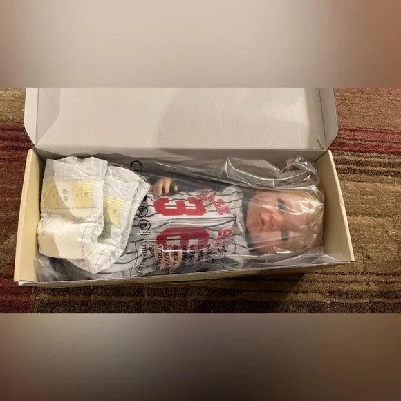 Reborn Baseball Doll with Red and White Outfit